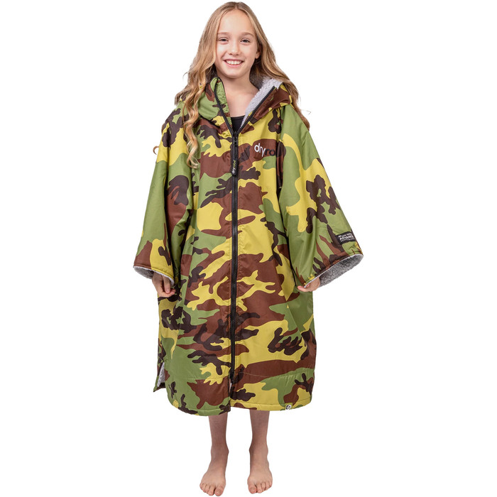 2024 Dryrobe Junior Advance Cambio De Manga Corta Robe V3 V3KSS - Camo / Grey